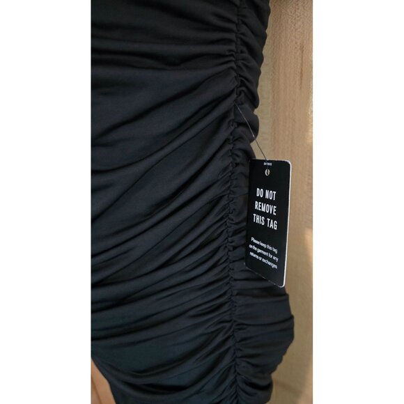 Body Contour Ruched little Black Dress whimsygoth elegant classic capsule glam - Picture 5 of 8